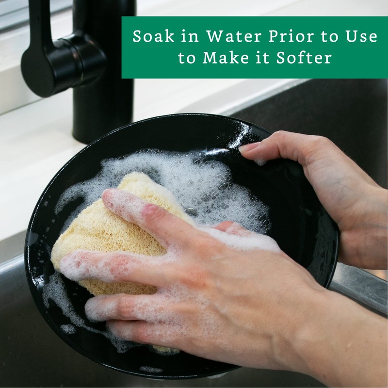 Natural Loofah Kitchen Sponge (3 Pack) - Natural Sponges for