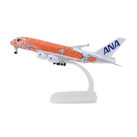TANG DYNASTY 1:400 Standard Edition A380 ANA Sea Turtle Metal Airplane Model Plane Toy Plane Model (Orange)