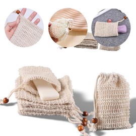 Pack of 10 Soap Bags, Organic Solid Soap Bag, Mesh Soap Bag, Sisal Thickened Foam Net for Bath Soap, Foam and Drying Soap