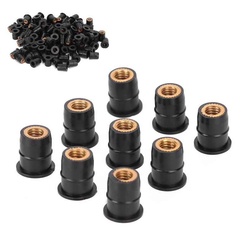 100PCS Well Nut M6x0.8mm Rubber Modification for Motorcycle ATV Windscreens