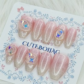 Shiny Magnetic Handmade Nail Tips - Square M / 샤이니 마그네틱 수제네일팁 - 스퀘어M