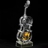 Cello Shaped Music Box with LED Lights Transparent Musical Box