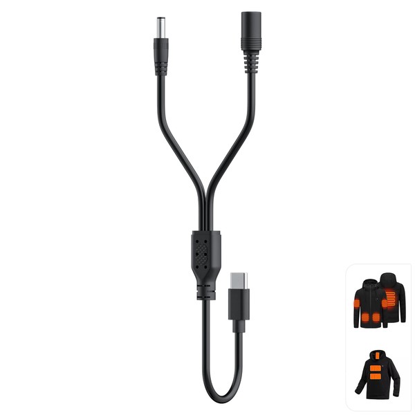 VINTELEIN 12V Heated Jacket Battery Pack Adapter Cable for Venustas/Milwaukee