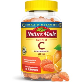 Nature Made Extra Strength Dosage Vitamin C 500 mg per serving, Dietary Supplement, Vitamin C Gummies for Immune Support, 60 Gummies, 30 Day Supply