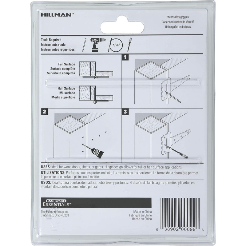 Hardware Essentials 853357 Black Reversible Ornamental T-Hinges (4") - 2
