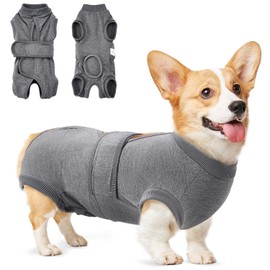 Eyein Dog Bodysuit After Surgery, Breathable Adjustable Onesie for Female and Male Dogs, Anti-Licking and Wound Protection, Alternative to E-Collar and Funnel After Surgery, Grey, S