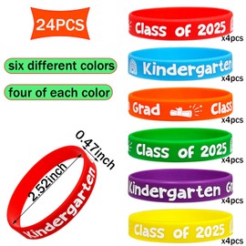 Kindergarten Graduation Rubber Bracelets Preschool Graduate Party Supplies Kindergarten Grad Party Bulk Favors Class of 2025 Graduation Party Gift Goodie Bag Fillers Stuff