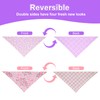 QUQULE Spring Dog Bandana Girl Large 2PCS, Pink Purple Daisy