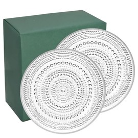 iittala aW1053564 Kastehelmi Plate Plates, 6.7 inches (17 cm), Pair of 2, Clear, Scandinavian Tableware, Christmas Gift, Wedding, Birthday Gift, Housewarming Gift
