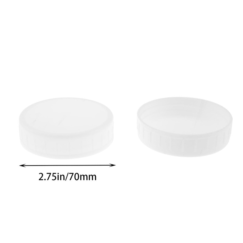 TAODAN 8PCS 70mm White Food Grade Plastic Sealed Storage Lid