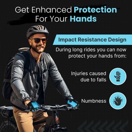 LuxoBike Cycling Gloves Bicycle Gloves Bicycling Gloves Mountain Bike Gloves – Anti Slip Shock Absorbing Padded Breathable Half Finger Short Sports Gloves Accessories for Men/Women