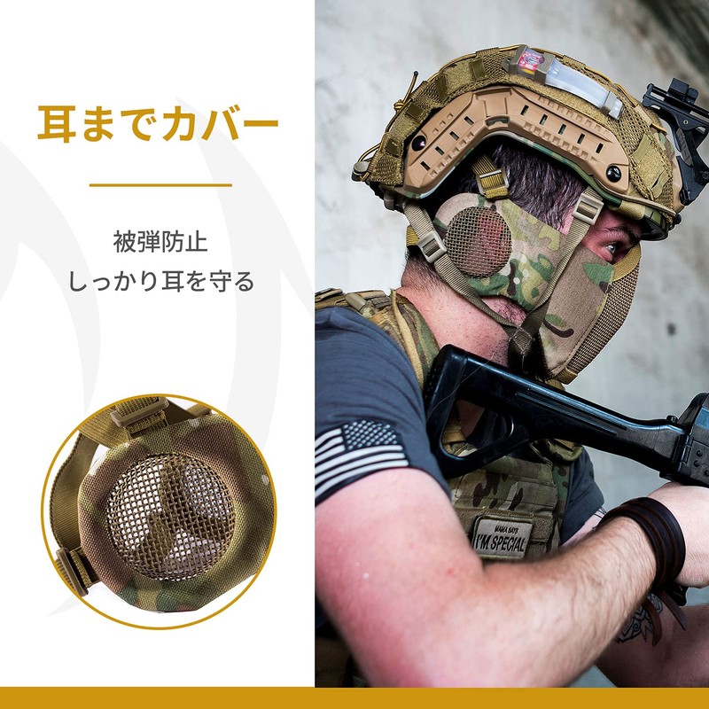 OneTigris Mesh Half-face Mask with Ear Guards, Does Not Fog