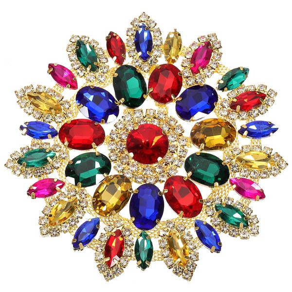 PATIKIL 4.3 Inch Rhinestone Patches, Flower Shape Applique Patches Rhinestone