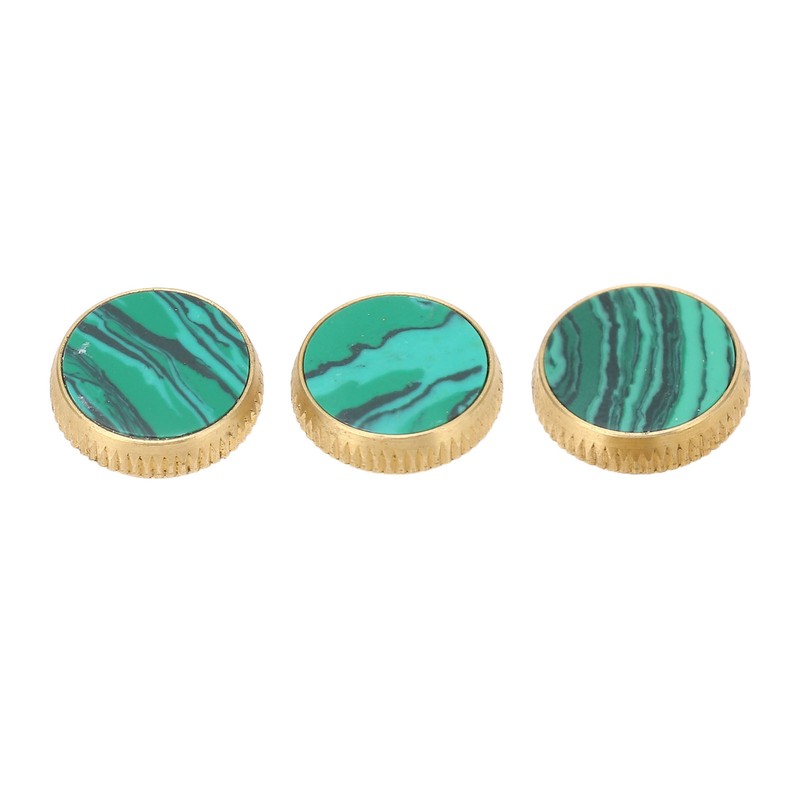 3 Pcs Trumpet Valve Cap Embedded Green Standard Metal Finger
