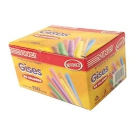 Vinci Caja De 150 Piezas Gises Gis Escolar Colores Vinci Pizarra