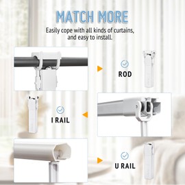 Keego Automatic Curtain Opener with Solar Panel, Smart Curtain Opener with Remote Control App/Timer, High-Performance Motor,Work Compatible with Alexa, Google Home(1pcs)