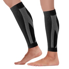 Qullmartle Pack of 2 Calf Bandage, Compression Stockings Sports Men Women, Calf Compression Sleeves, Lower Leg, Compression Socks for Sports, Football, Running, black