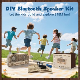 LumWuds STEM Kits for Kids Age 12-14, Wooden DIY Bluetooth Speaker Kit Build Your Own with Dual Speakers, Science Gift for Teen Boys Girls Birthday Christmas