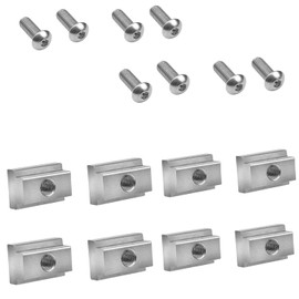 MACHSWON 8Pcs T Slot Nuts Compatible with Toyota Tunda Tacoma Pickup Truck Bed Deck Rails Cleats Rack Rail Silver