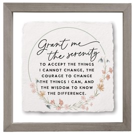 Simply Said, INC Floating Frame Inspirational Decor, Serenity Prayer Floral, 10 x 10 inch Framed Sign, Made in USA, FAS1152