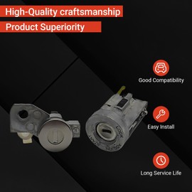 Powkos Ignition Switch Door Lock Cylinder Kit 19121155 Compatible with Chevy Colorado GMC Canyon Hummer H3 Replaces 89022371 89022372 89022364 89022338 89022365 LC65360