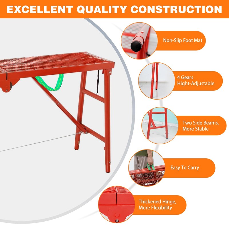 DOLEMODUO Adjustable Ladder Work Platform, 70(L) x15(W) x Adjustable Platform