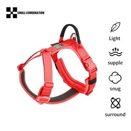 SMALL COMBINATION Dog Harness,No-pull Dog Harness,Adjustable Vest with Durable Handle,Small and medium-sized dog,Outdoor Training Walking (Red, M)