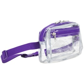 Fuel Transparent Clear See Through Fanny Pack Waist Bag Adjustable Strap,for Sports, Events, Festivals, Work, Clear/Purple