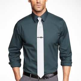 AMITER Initial Tie Clip for Men, 2 inch Mens Necktie Bar for Regular Ties - Black