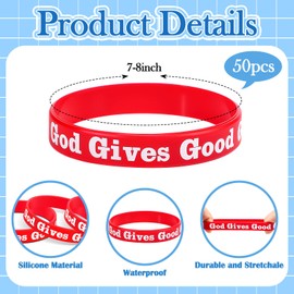 Cunno 50 Pcs Yee Haw VBS 2025 Silicone Wristbands God Gives Good Gifts Bracelets Christian Gift Bulk Silicone Gospel Wristbands for VBS Events Activities Church Party Gifts