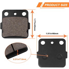 Front and Rear Brake Pads Replacement for Yamaha Raptor 350 YFM350 YFM350RSE2 Raptor 660R YFM660R Honda FourTrax 250 TRX250 TRX250R TRX250X TRX300 TRX300FW Sportrax 400 TRX400EX
