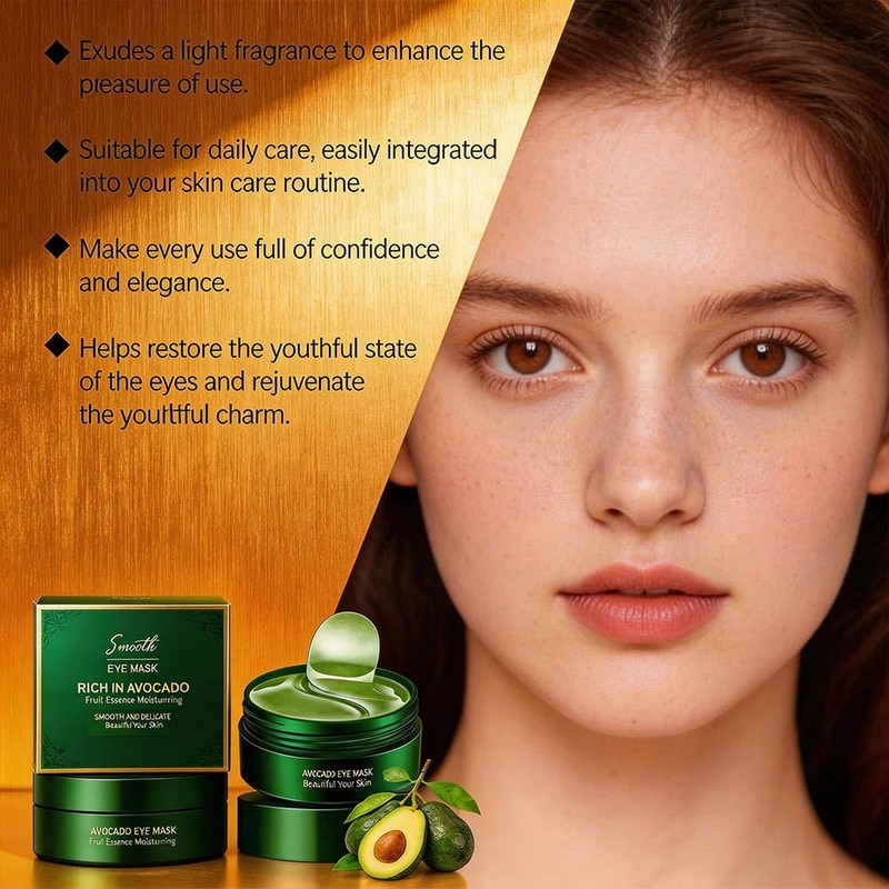 120PCS Avocado Eye Patches, Reduce Fine Lines and Wrinkles, Moisturizing
