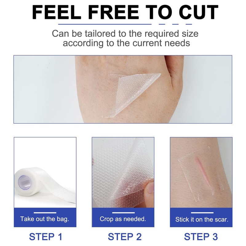 Self-adhesive Silicone Scar Patch 1.6x120 inches Transparent Invisible Scar Sheets