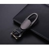 AIXUAN Zinc Alloy and Black Leather Keychain, 2 Keys Rings,Comes