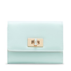 Anne Klein Women's Ak Medium Flap Turn Lock Wallet, Seaglass, X-Small