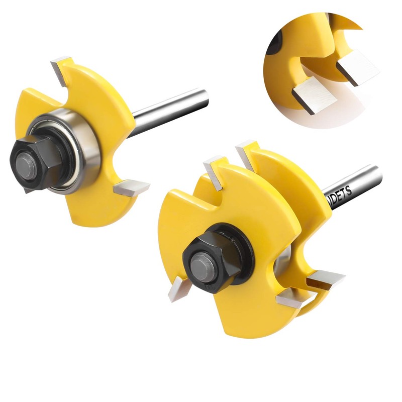 BAIDETS 1/4" Tongue and Groove Router Bits - Set of