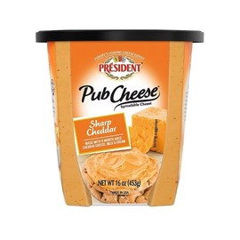 President Pub Cheese by President Sharp Cheddar Spreadable Cheese and Dip, 16 oz.