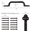 Heavy Duty Barn Door Handles (Set of 2) Black Rustic