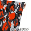 RED-Orange Black White Gray Camouflage Vinyl Car Wrap Film Sheet