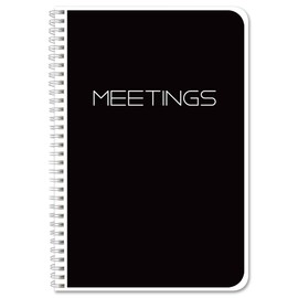 BookFactory Meeting Notebook/Business Meeting Book - Black, 100 Pages (Ruled Format), 6" x 9", Wire-O Bound (MTG-100-69CW(Meetings))
