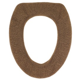 Warm-n-Comfy Soft Toilet Seat Cover - Plush & Thick Fabric Toilet Seat Warmer for Round & Elongated 14x18" Toilet Seats - Reusable, Machine-Washable, Easy-Install - Gift-Ready Packaging - Cocoa Brown