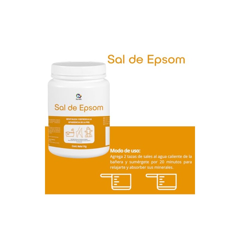 Nuneth - Sal de Epsom (Sulfato de Magnesio) 1Kg -