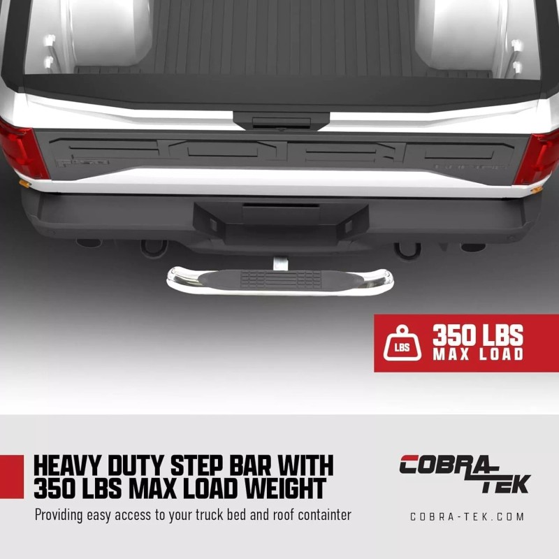 ‎Cobra-Tek 28" Hitch Step W/Led Brake Light w/ Hitch Pin