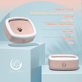 Spill Proof Slow Drinking Pet Water Bowl, Vehicle Travel Friendly Water Bowl for Cats and Dogs (Pink, 1 L)