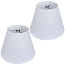 TOOTOO STAR Small White Lamp Shades Set of 2, Lampshade for table lamps 6" Top X 10" Bottom X 7" High Modern,rustic style lamp shade
