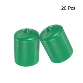 sourcing map 20pcs Rubber End Caps 20mm(7/9") ID Vinyl Round End Cap Cover Screw Thread Protectors Dark Green