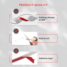 LD3W Shower Door Seal, Silicone Shower Seal for Glass Wall, Easy-to-Install Adhesive Door Frame Strip, Weather Stripping for Sliding Doors, Threshold Water Dam (Transparent, 67 Inch)