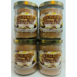 Smoke Odor Exterminator 13oz Jar Candle, Munchies Four Pack.