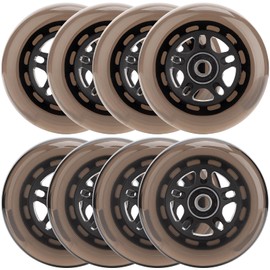HeyZomm Inline Skate Wheels Outdoor & Indoor Inline Skate Replacement Wheels 85a Roller Hockey Wheels w/Bearings ABEC-9 & Floating Spacers, 64mm 70mm 72mm 76mm 80mm 84mm 90mm Dia, 8-Pack (64mm, Black)