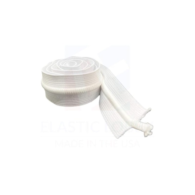 1.5 pulgadas (38 mm) con cordón elástico blanco, fabricado en